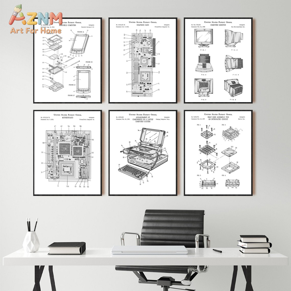 لوحة قماشية مطبوعة بتصميم لوحة - مراجعة Tech Office Wall وسعره