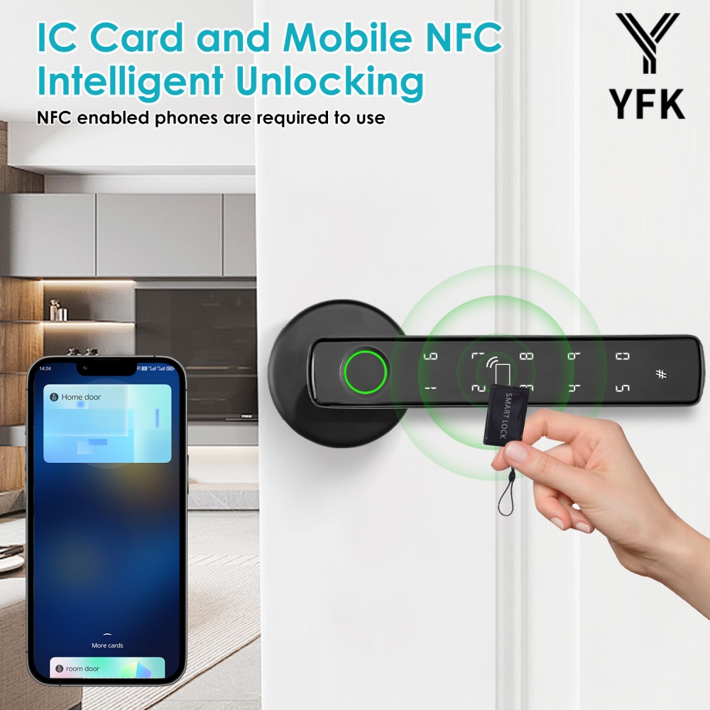 قفل ذكي YFK Tuya 5 في 1 للباب  - مراجعة Office Tech وسعره